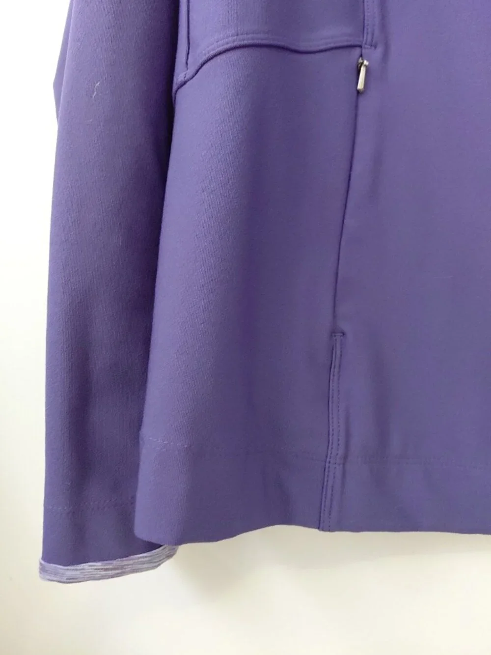 Lucy Tech Full Zip Athletic Track Jacket Vertical Zipper Pockets Large Purple